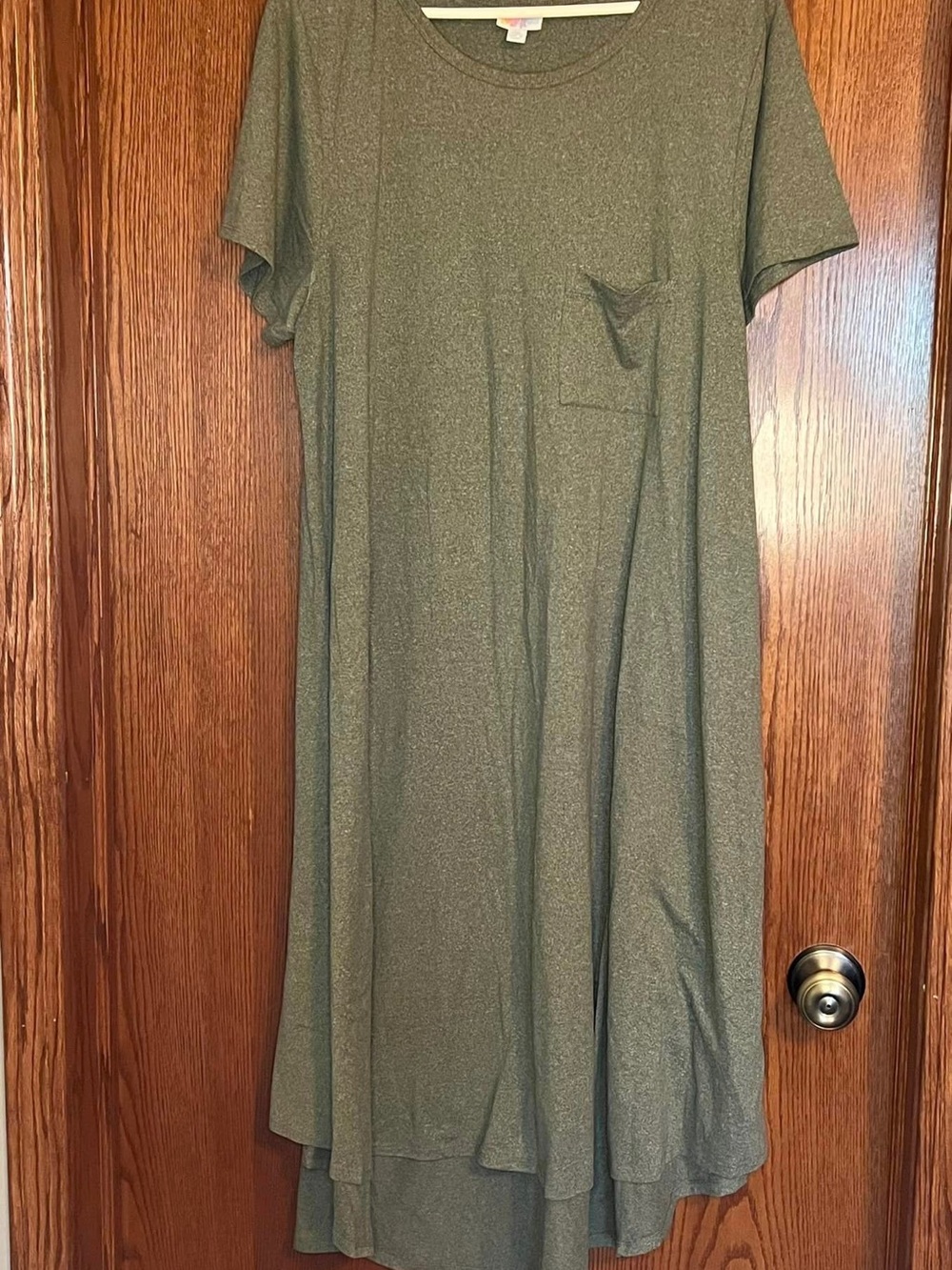 LuLaRoe Olive Green High-Low T-Shirt Dress